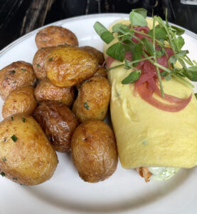 omelet and potatoes